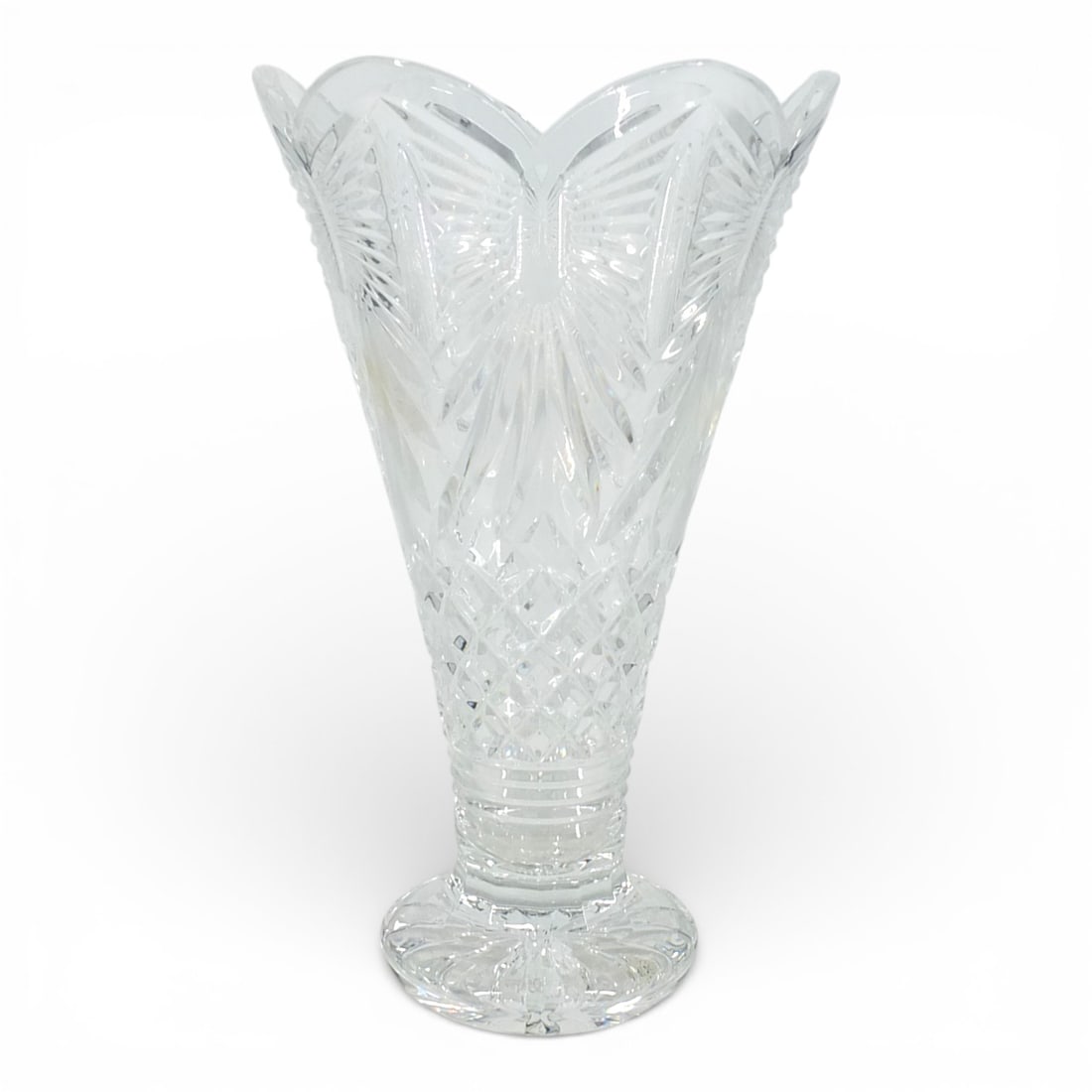 Waterford Crystal "Celebration" Vase: Waterford Crystal "Celebration" Vase. Signed. Measures 12" H x 7-3/8" W. Condition: Good condition with no chips, cracks or repairs. Estimate 100 - 200 Domestic shipping Third Party