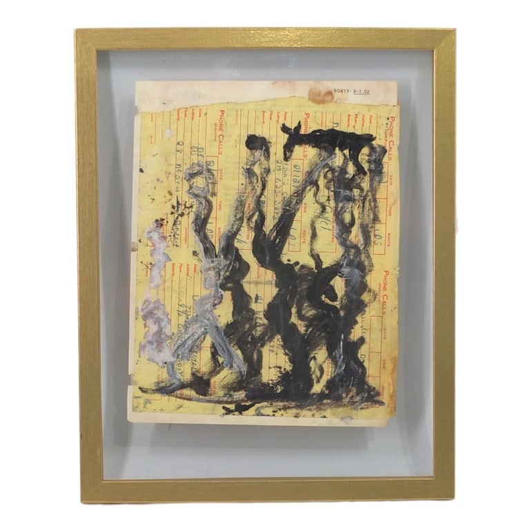 Purvis Young, American (1943 - 2010): Purvis Young, American (1943 - 2010) Double Sided Mixed Media on Found Paper "Figures" Signed. Frame measures 14-3/4", 11-7/8". Condition: Good condition. Estimate 100 - 300 Domestic shipping Third pa