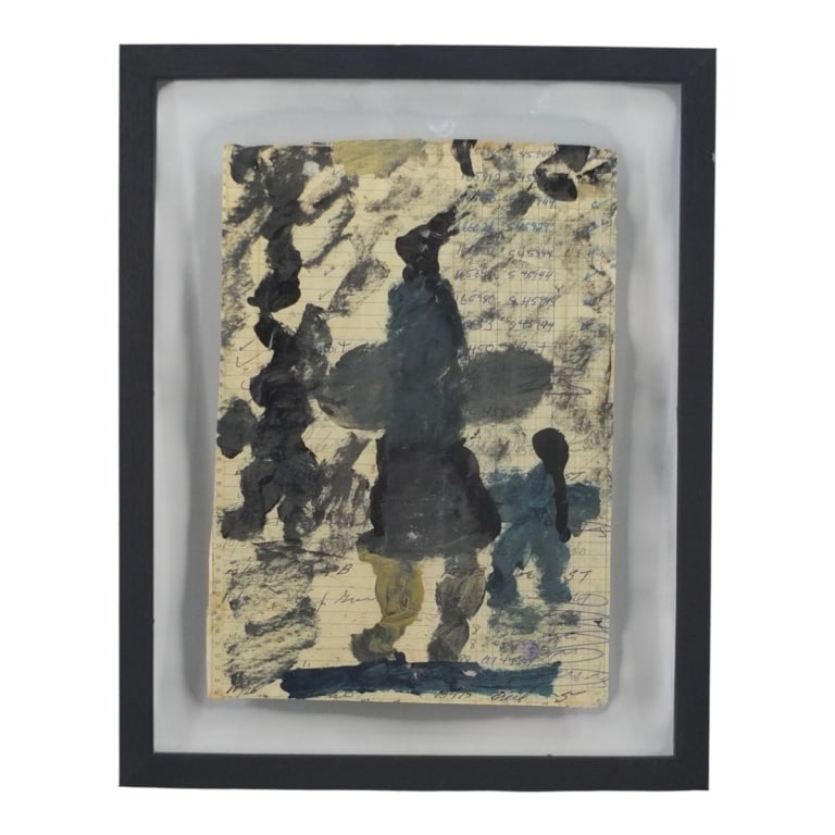 Purvis Young, American (1943 - 2010): Purvis Young, American (1943 - 2010) Double Sided Mixed Media on Found Paper "Figures" Signed. Frame measures 14-3/4", 11-7/8". Condition: Good condition. Estimate 100 - 300 Domestic shipping Third pa
