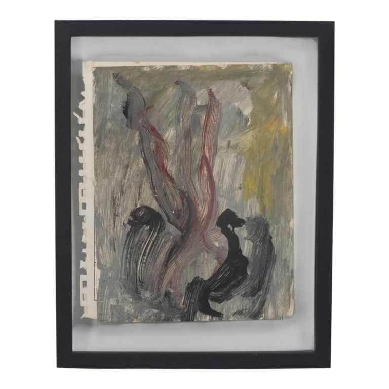 Purvis Young, American (1943 - 2010): Purvis Young, American (1943 - 2010) Double Sided Mixed Media on Found Paper "Horses" Signed. Frame measures 14-3/4", 11-7/8". Condition: Good condition. Estimate 100 - 300 Domestic shipping Third par