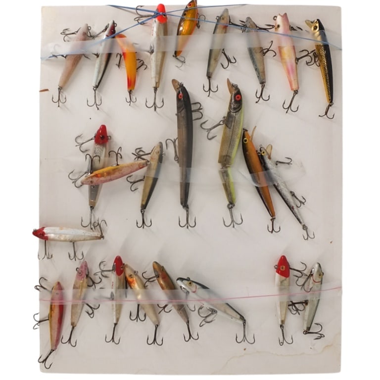 Collection of Fishing Hooks: Collection of Assorted Fishing Hooks. Longest measures 6". Condition: Third Party Estimate 100 - 200 Domestic shipping Third Party