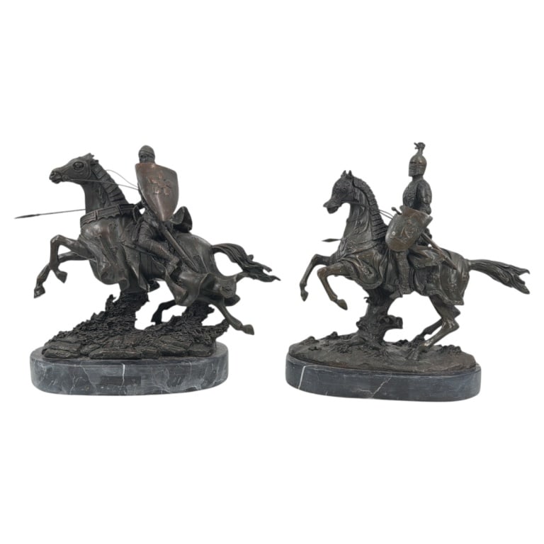 2 Vintage Medieval Knight Bronze Sculptures (1 of 6)