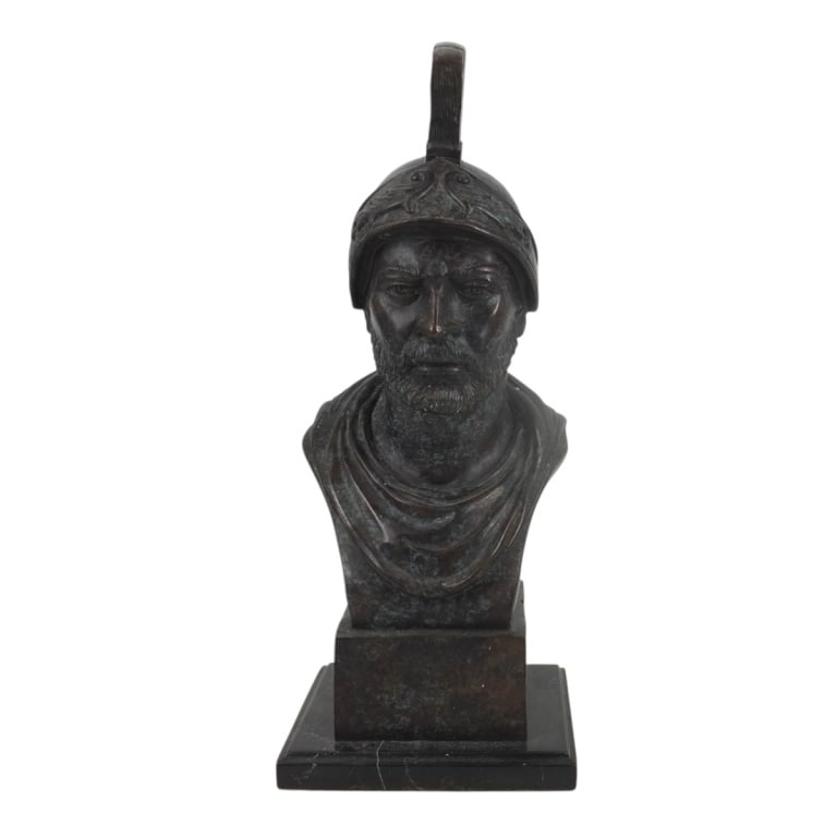A. Moreau Vintage Bronze Bust "Roman Soldier": Vintage Auguste Moreau, (French, 1834-1917) Grand Tour Style Bronze Bust "Roman Soldier". Signed A. Moreau Measures 18-1/2" x 7-1/2" x 6-1/2". Estimate 200 - 400 Domestic shipping Third Party