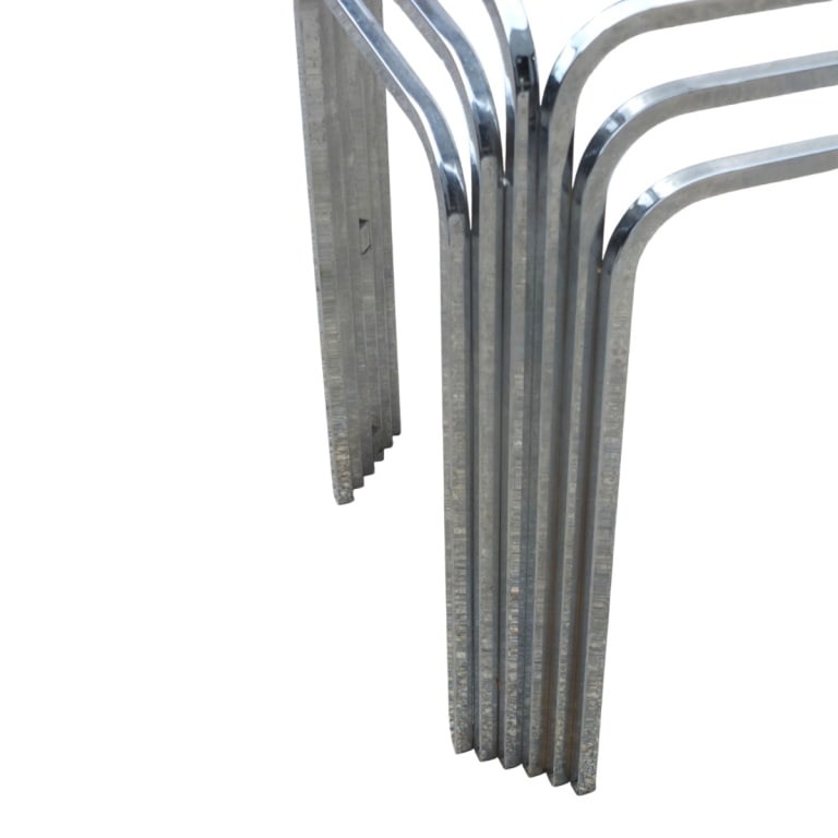 Circa 1970s Art Deco Style Chrome Console Table - 4