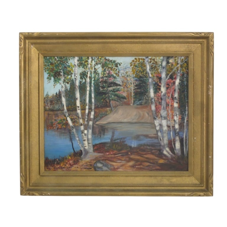Style of Adam Sherriff Scott Oil on Canvas Board: Style of Adam Sherriff Scott, Canadian (1887-1980) Oil on Canvas Board "Quebec Forest Landscape". Signed Adam Sherriff Scott, RCA lower left. Measures 16" x 20", frame measures 22" x 26". Condition: