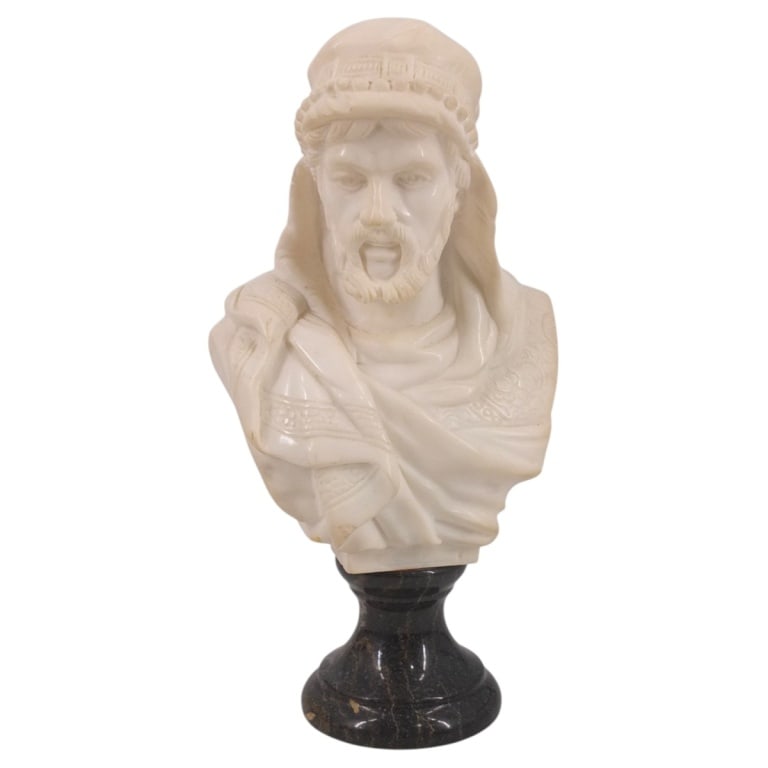 Antique Carved Alabaster Bust of a Man (1 of 5)