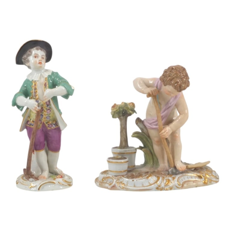 Two Antique Meissen Porcelain Figurines (1 of 7)