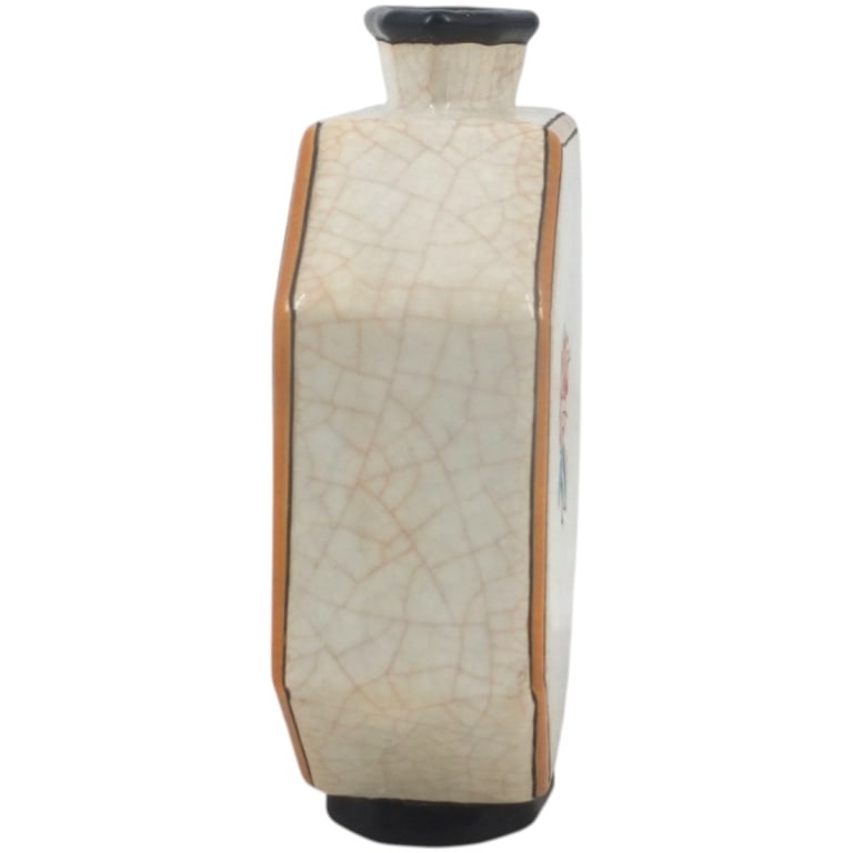 Longwy Art Deco Octagonal Pottery Vase - 2