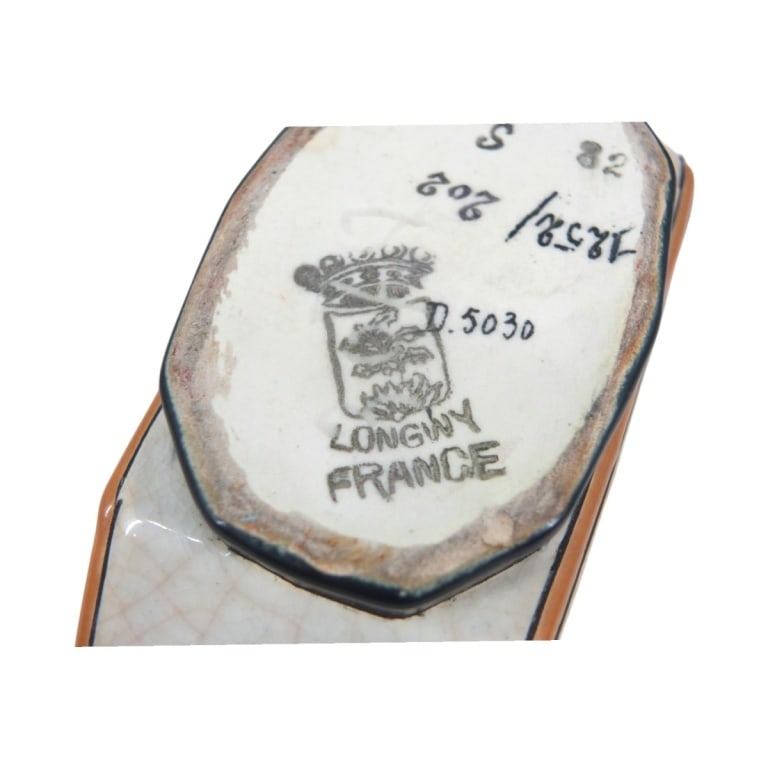 Longwy Art Deco Octagonal Pottery Vase - 5