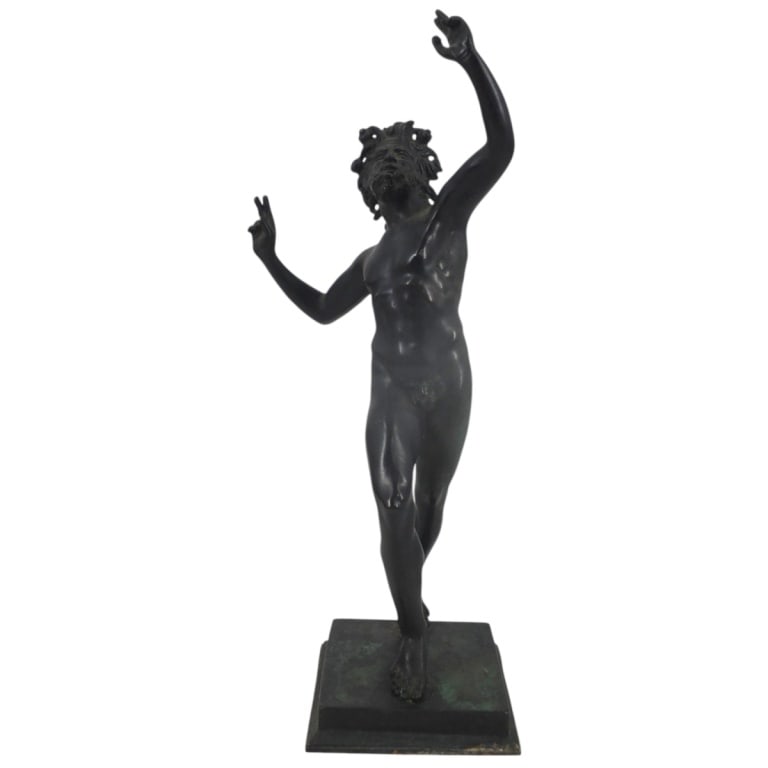 Antique Grand Tour Bronze Figure "Dancing Faun": Antique Grand Tour Bronze Figure "The Dancing Faun of Pompeii". Unsigned. Measures 12-1/2" H. Condition: Good condition consistent with age and storage. Estimate 150 - 350 Domestic shipping Third