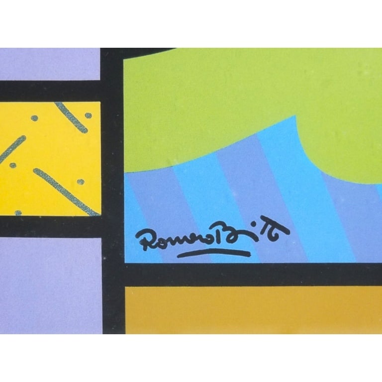 Signed Britto Lithograph "Miami Beach" 8/200 - 4