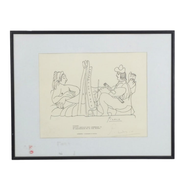 Pablo Picasso, Spanish (1881-1973): Pablo Picasso, Spanish (1881-1973) "Painting of a Nude" Lithograph, bears pencil signature lower right, signed in plate lower right, Blind Stamped, special edition for the 80th anniversary of the