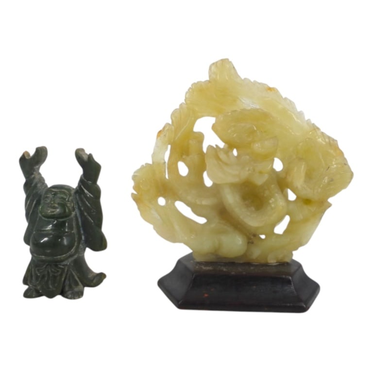 2 Chinese Carved Hard Stone Decorative Figures (1 of 5)