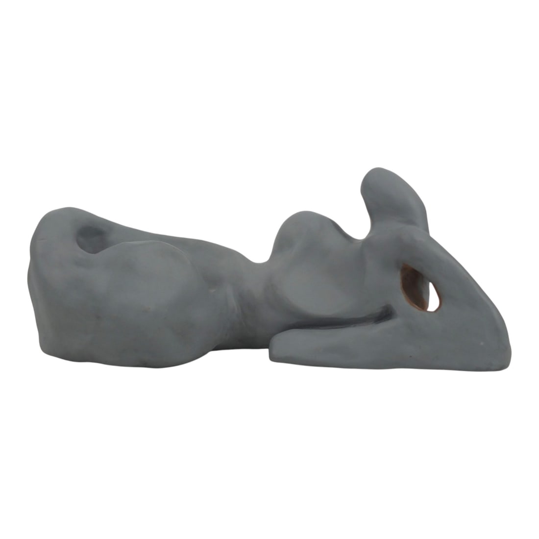 Possibly Clark Camilleri Figural Stone Sculpture: Possibly Clark Camilleri (Malta, b. 1986) Figural Stone Sculpture in the style of Henry Moore "Reclining Nude". Incised marks on bottom. Measures 5-1/2" H x 14" L. Condition: Good condition. Estimate