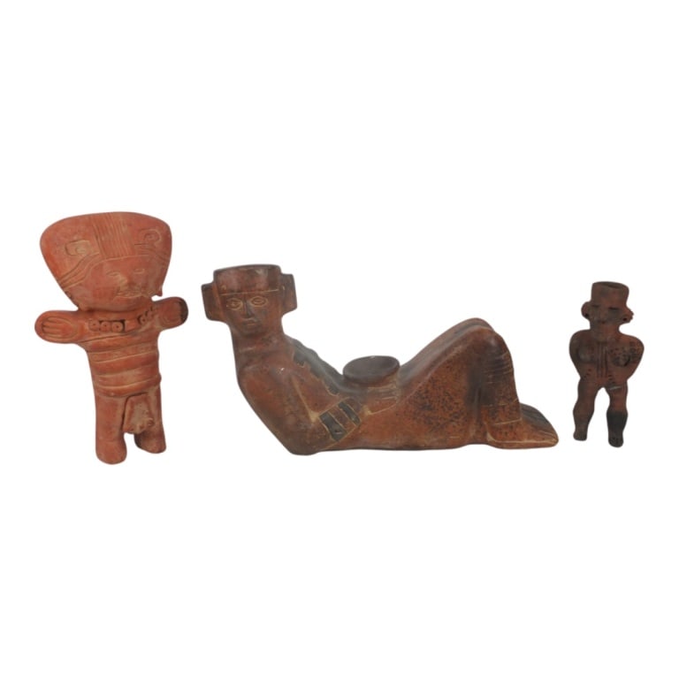3 Pre-Colombian Style Terracotta Figures (1 of 5)