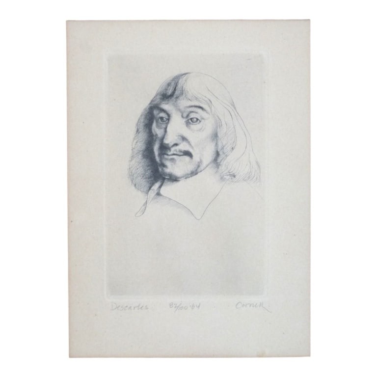 Thomas Cornell Etching "Descartes" 1964 - 2