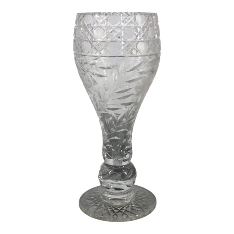 Large Vintage European Brilliant Cut Glass Vase (1 of 5)