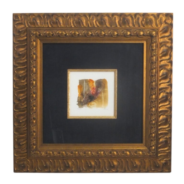 3 Decorative Framed Mixed Media Abstracts: 3 Contemporary Decorative Framed Mixed Media Abstract. Possibly after Ivy Dachman (20/21st C) Pencil titled and signed with initials. Framed and presented under glass screen. Measures 21" x 21"