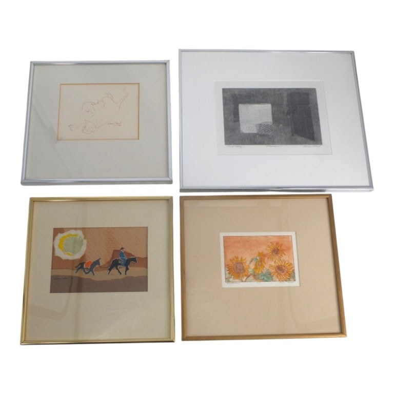 Denise Kasof, Collection of 4 Contemporary Prints: Denise Kasof (20/21st C), Collection of 4 Contemporary Framed Prints. Pencil signed, titled. Largest measures 14-1/2" x 17" overall including frame. Condition: Good condition. Estimate 100 - 1000