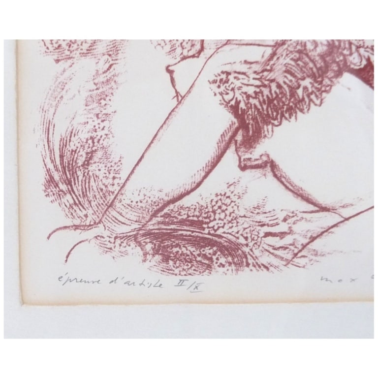 Max Ernst Lithograph in Red "Sphinx" Signed - 3