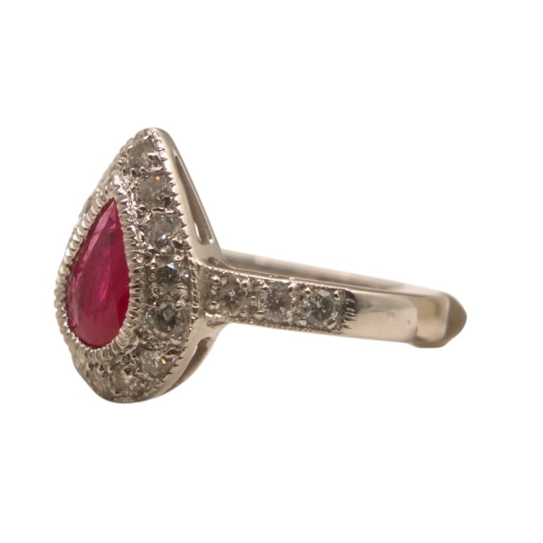 Ladies Diamond, Ruby & 18K Ring - 2