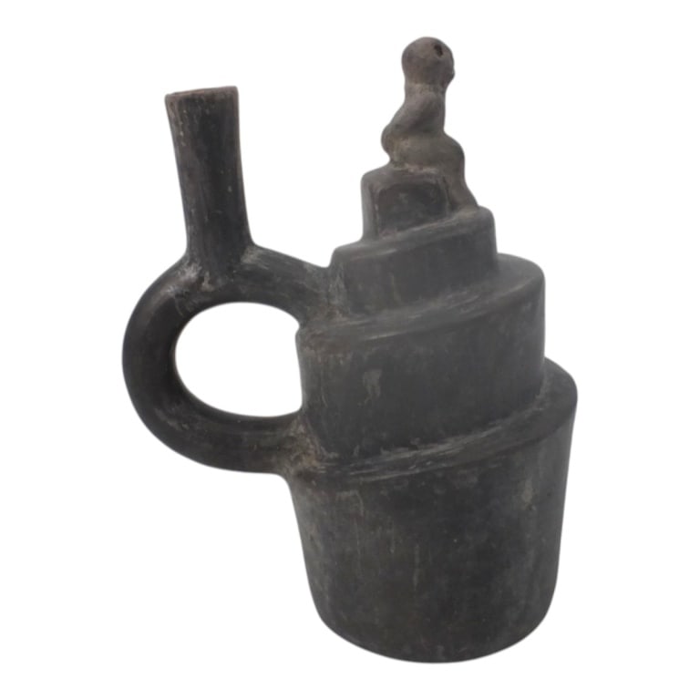 Pre Columbian Chimu Blackware Pottery Vessel (1 of 3)