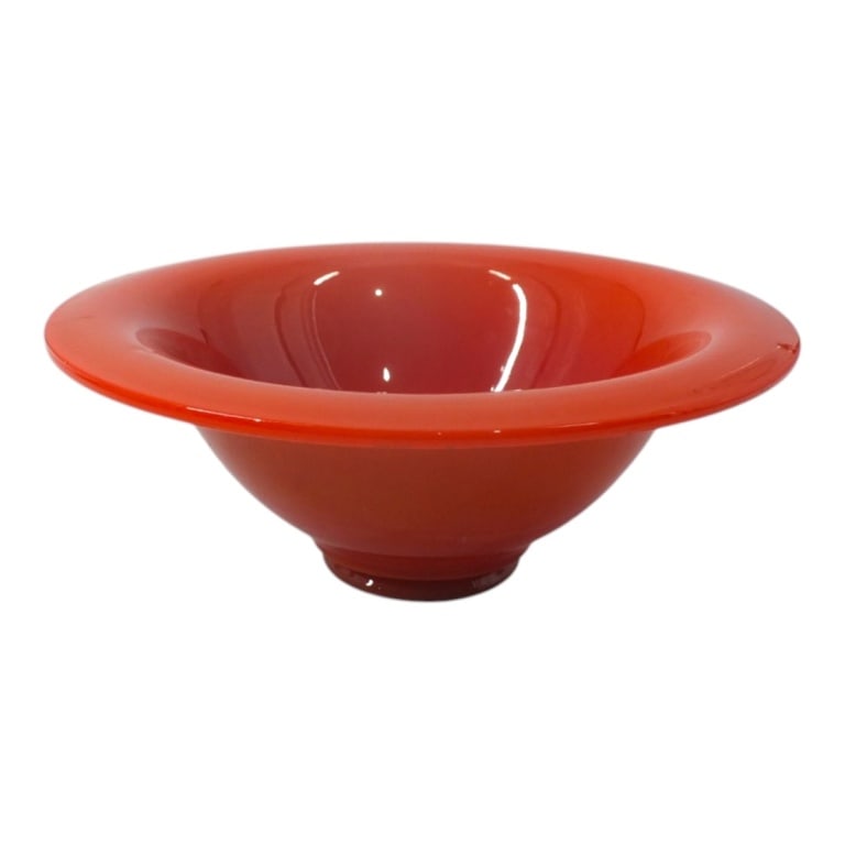 Vintage Northwood? Red Footed Glass Bowl (1 of 2)
