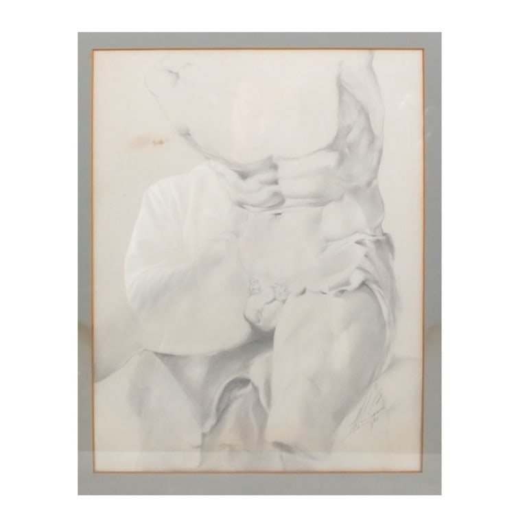 Signed Graphite on Paper "Belvedere Torso" - 2