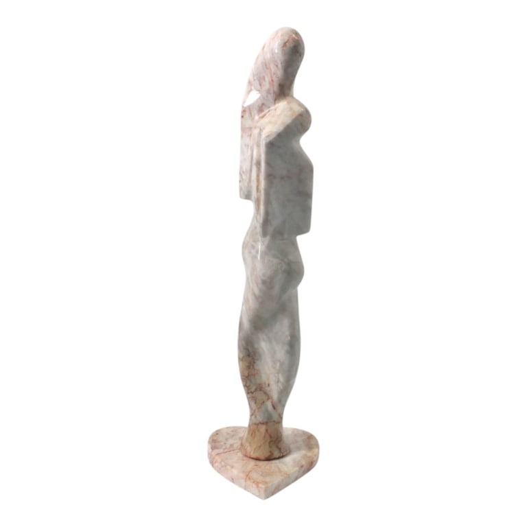 Vintage Marble Modernist Sculpture Mother & Child: Vintage Marble Modernist Sculpture Mother & Child. Unsigned. Measures 16-3/4" H. Condition: Good condition. Estimate 60 - 100 Domestic shipping Third Party