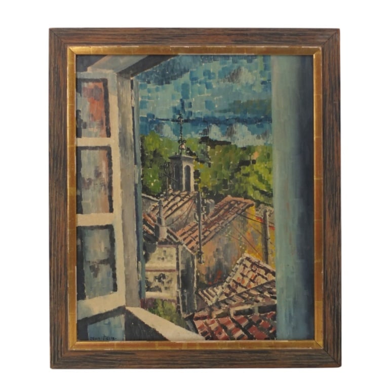 Jean Pierre Trevor Oil on Canvas "Roofs" (1 of 6)