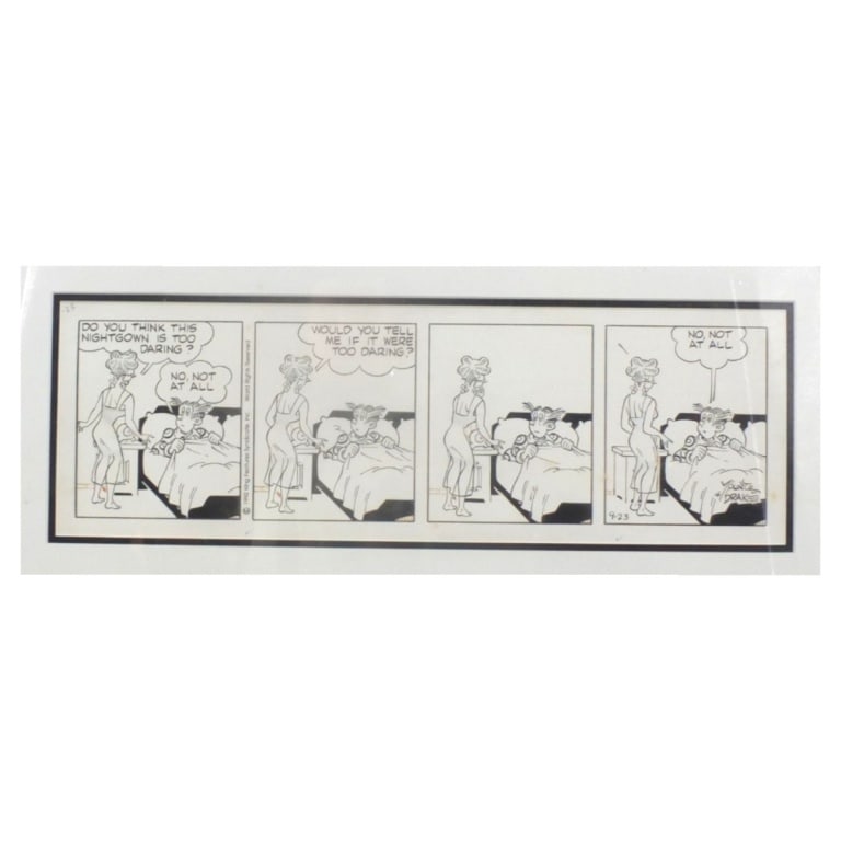 2 Chic Young "Blondie" Framed Comic Strips - 2