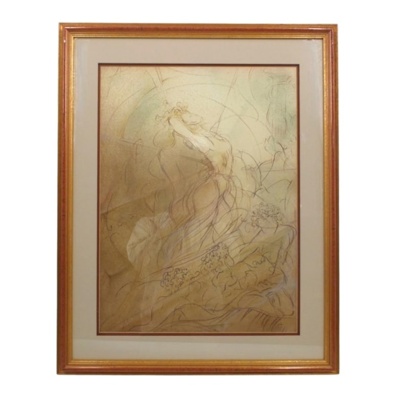 Susan Jamison Mezzotint "Fantasy Dancer": Susan Jamison (American, b. 1965) Mezzotint "Fantasy Dancer". Pencil signed lower right. Framed and presented under glass. Measures 23" x 17" (sight), frame 24-1/2" x 30-1/2". Condition: Good