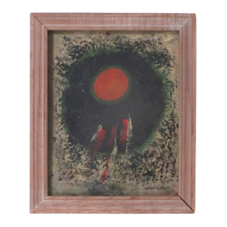 Oil/Canvas board "Abstract" Signed Adolph Gottlieb (1 of 3)