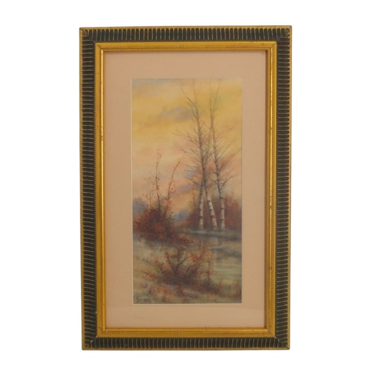 Attr: Alfred Bricher Watercolor "Landscape" (1 of 5)