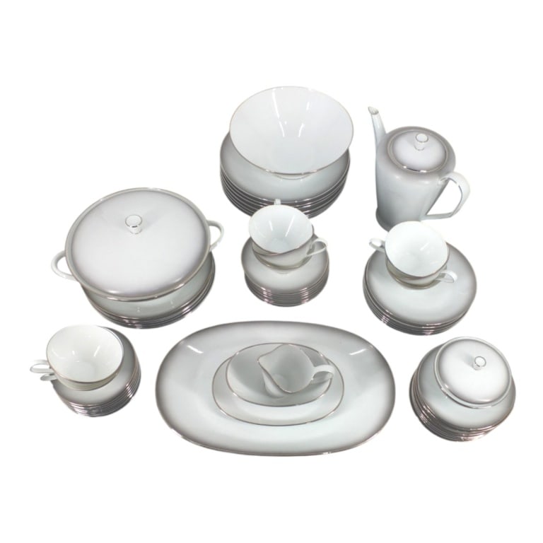 59 Pc Rosenthal Elegance Platinum Trim Dinnerware (1 of 9)