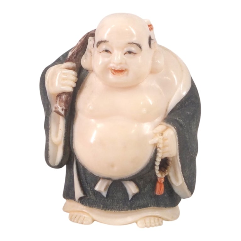 Vintage Japanese Carved Netsuke, Wise Man (1 of 3)