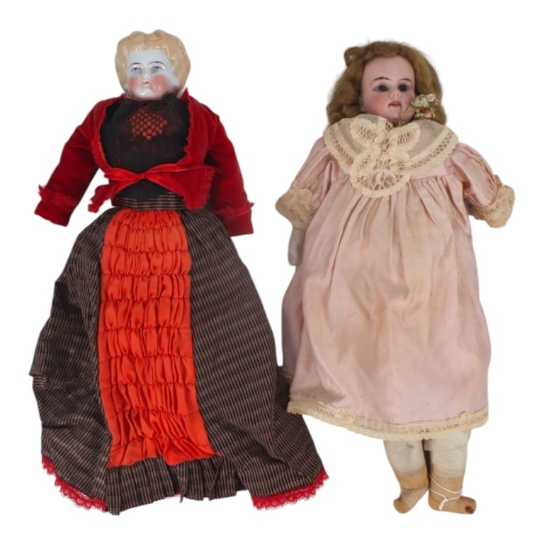 2 Antique German Dolls: Peter Scherf, Unsigned (1 of 5)
