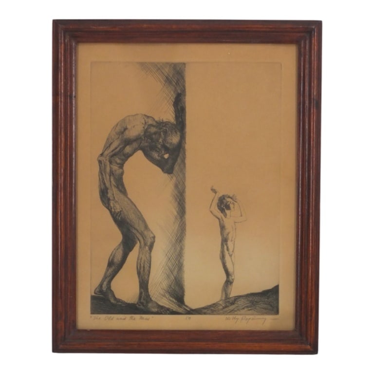 Willy Pogany Etching "The Old and The New" (1 of 5)