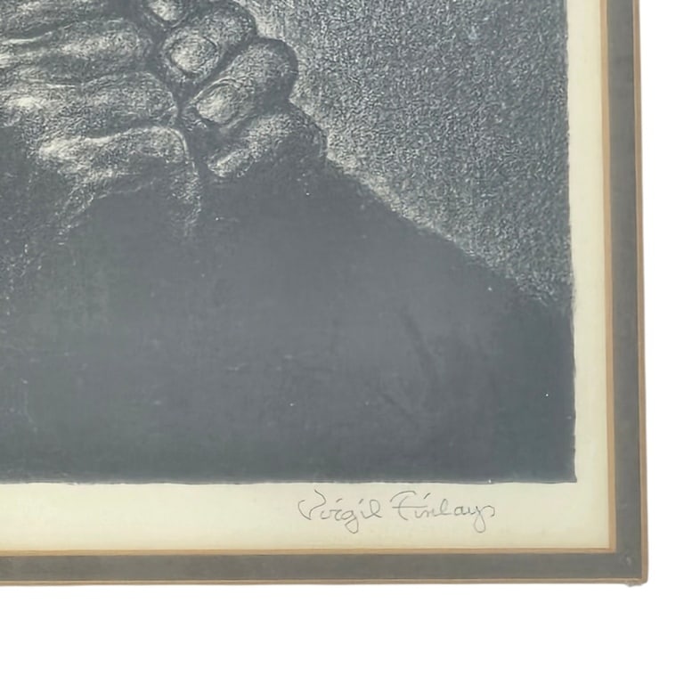 Virgil Finlay Lithograph "Pensive Man" - 2