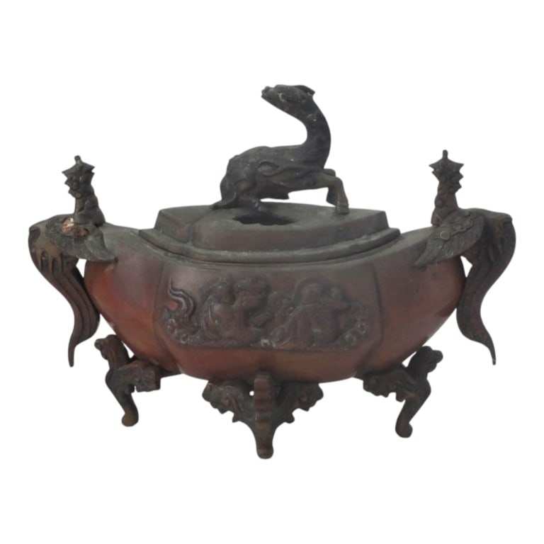 Early 20th C. Chinese Bronze Incense Burner (1 of 8)