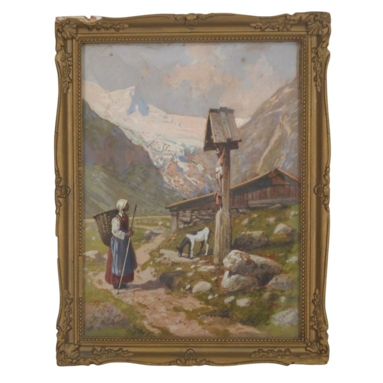 Georg Yanny Gouache "Mountain Landscape" (1 of 4)