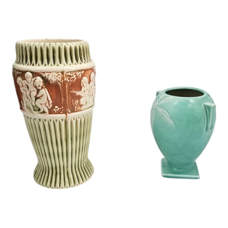 2 Roseville Pottery Vases: Donatello & Dawn (1 of 4)