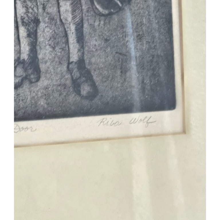 Riva Wolf Etching "A Knock on the Door" - 3