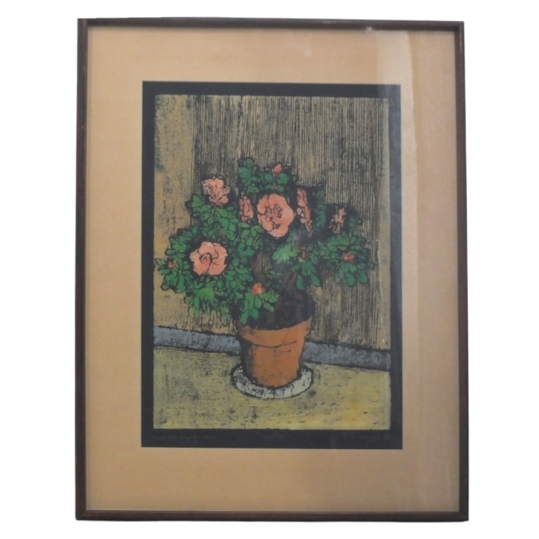 Khyzaima Alwani Color Lithograph "Azaelea" (1 of 3)