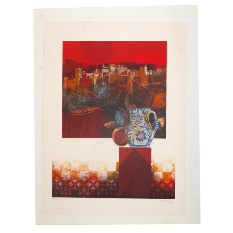 Alvar Sunol Embossed Lithograph "Still Life" (1 of 4)
