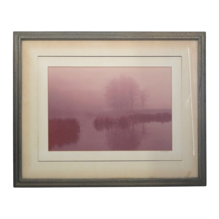 Paul J Ryan Color Photograph "Reluctant Dawn": Paul J Ryan (American 20th C) Color Photograph "Reluctant Dawn". Signed and numbered 2/50, Exhibition tag verso. Framed and under glass. Measures 12-3/4" x 18-1/2" (sight), frame 23-3/4" x 29-1/2". Co