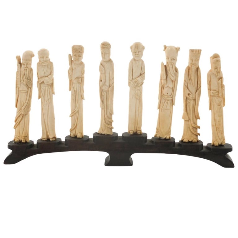 Antique Chinese Carved Immortal Group (1 of 2)