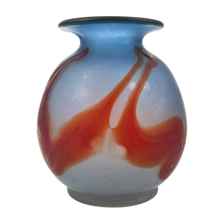 Vintage Art Glass Vase Signed Duc (1 of 3)