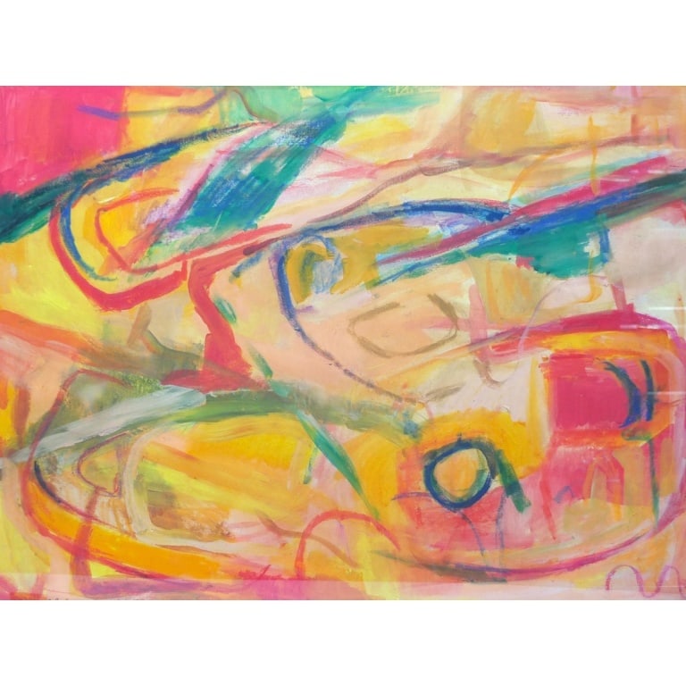 Casein on Paper "Abstract" Signed Shulman - 2
