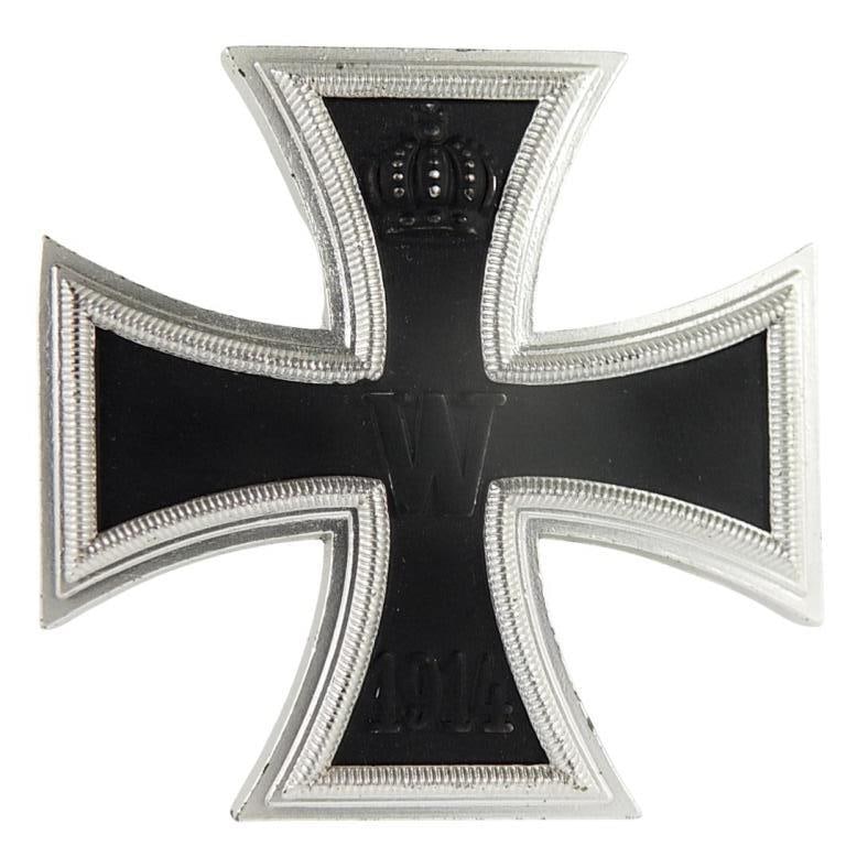 German WWII Iron Cross Medal: German WWII 1914 Iron Cross Medal. Measures 1-3/4" x 1-3/4". Please be advised: This item has not been authenticated by an independent expert, and the seller makes no representations or guarantees